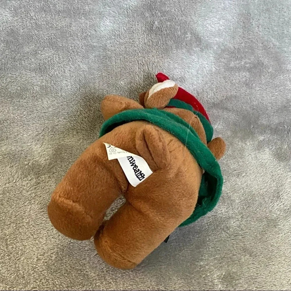 Commonwealth 8” Reindeer Elf Santa Helper Brown Green Plush Stuffed Animal Toy - Picture 6 of 7